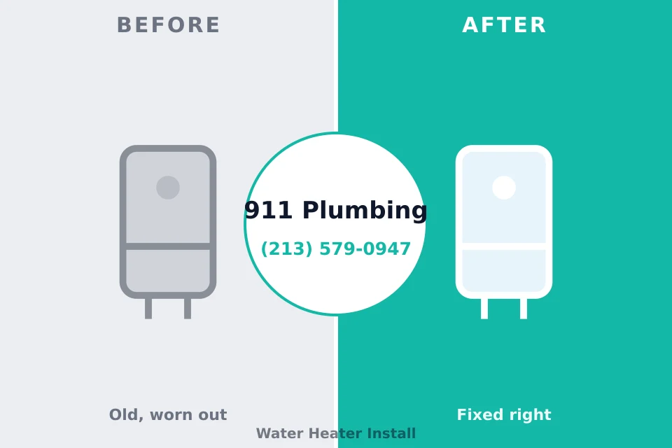 Before and after: plumbing repair Hilltop, MN